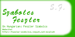 szabolcs feszler business card